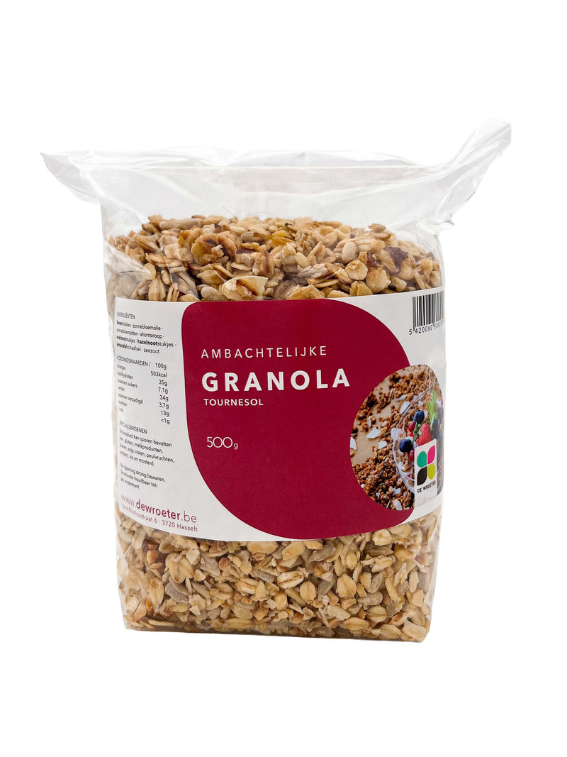 Studiofoto ambachtelijke Granola Tournesol van De Wroeter